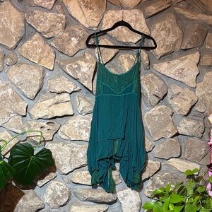 Hand dyed one of a kind pieced lace slip tunic dress